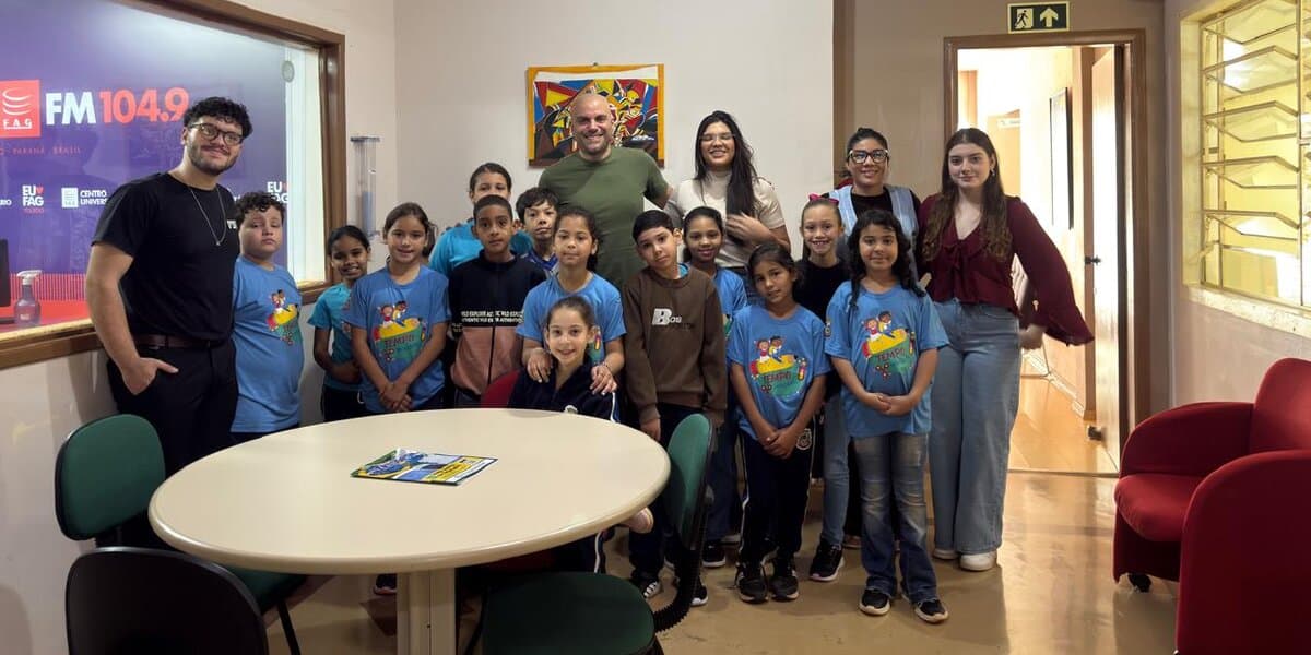 FAG Toledo recebe visita de alunos do projeto EducampoCast, da Escola Municipal do Campo São Sebastião