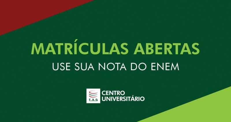 Use sua nota do Enem e comece a sua graduação no Centro FAG em 2026