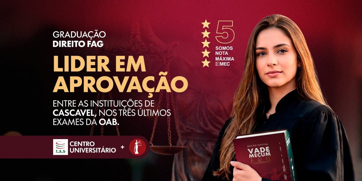 Direito FAG se destaca entre os cursos com maior aprovação no Exame da OAB em Cascavel